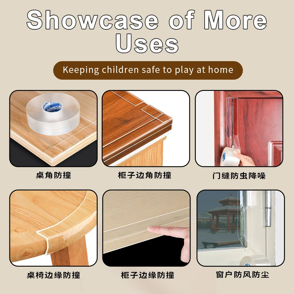 Nano Tape Single Sided Tape Transparent Reusable Waterproof Adhesive Tapes Cleanable Kitchen Bathroom Supplies Tapes