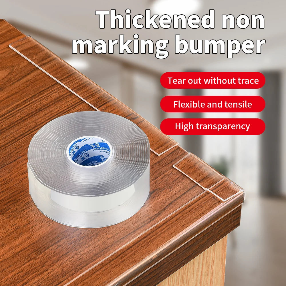 Nano Tape Single Sided Tape Transparent Reusable Waterproof Adhesive Tapes Cleanable Kitchen Bathroom Supplies Tapes