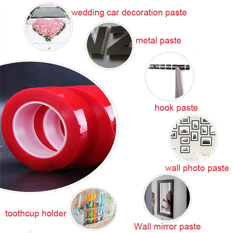 3M Double Sided Nano Tape Transparent No Trace Reusable Waterproof Adhesive Tape Home Bathroom Wall Sticker Decor Tape gekkotape