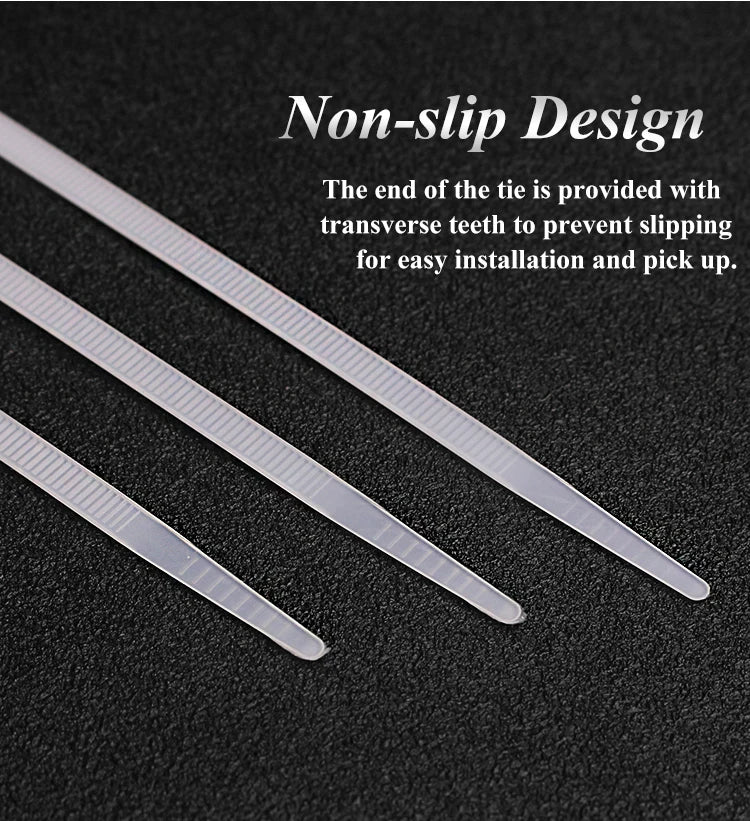 100 PCS Self-locking Plastic Nylon Tie  Black Fastening Strap Cable-Tie-Set Cable Zip Tie Fastening Ring Zip Wraps Strap Tie