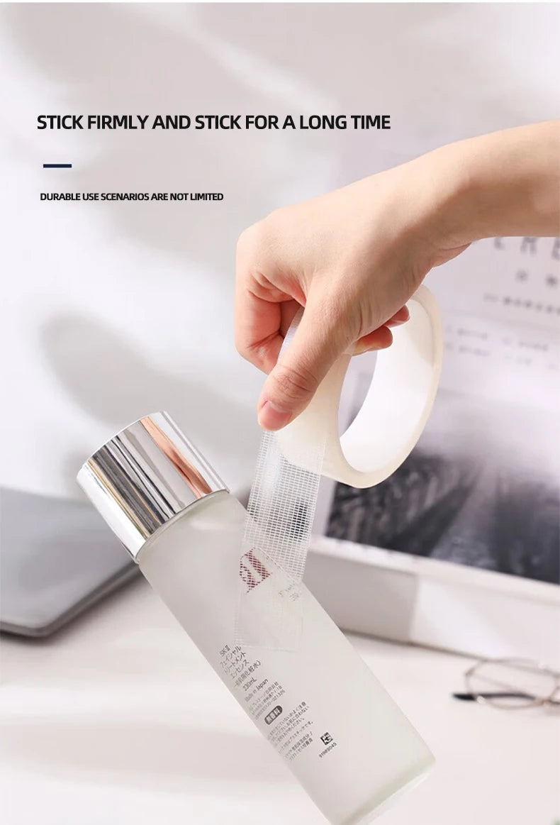 3PCS Reusable Traceless Strong Sticky Adhesive Mesh Nano Tape, Washable Clear Mounting For Paste Items In Home Office Car
