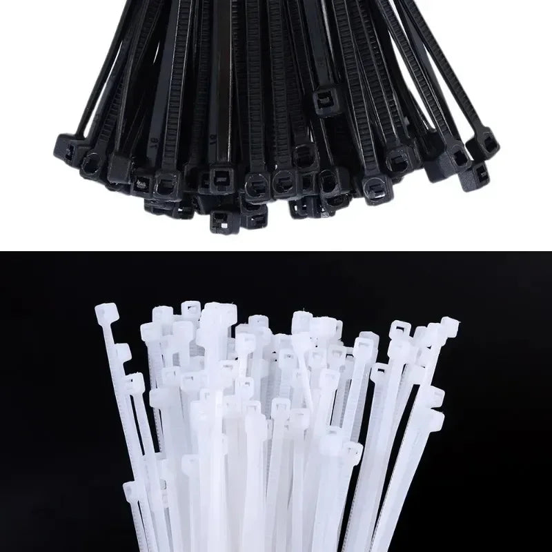 3000/100Pcs Wholesale Adjustable Nylon Cable Ties Self-locking Cord Ties Straps Home Office Wire Zip Ties Cables Fastening Loop