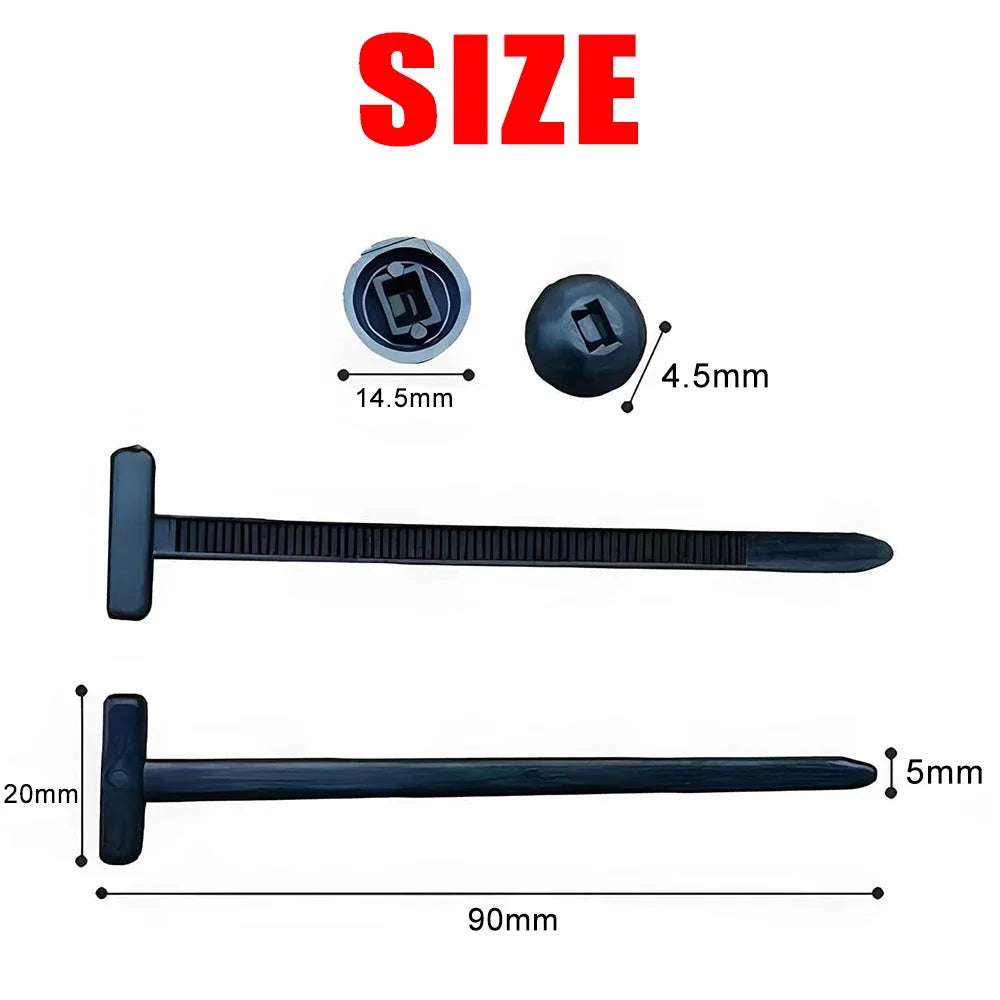Universal Nylon Cable Tie Buckle Heavy Duty Zip Ties with Clips Button Wire Strapping Holder Wrap Auto Car Fasteners Organizer