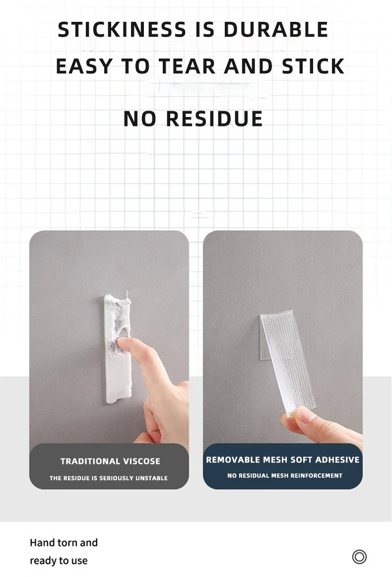 3PCS Reusable Traceless Strong Sticky Adhesive Mesh Nano Tape, Washable Clear Mounting For Paste Items In Home Office Car
