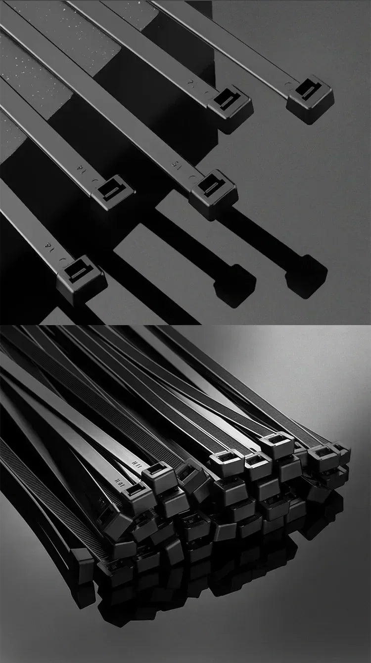 Bulk Self-Locking Nylon Cable Ties 5x200mm 500mm Black | Heavy Duty Weatherproof Zip Ties for Home/Factory Use