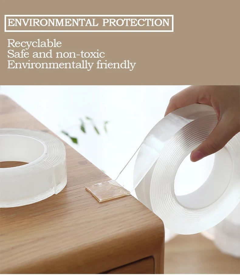 Double Sided Tape Heavy Duty Nano Tape Thickened Transparent Adhesive Acrylic Mounting Tape for Home Kitchen Bathroom