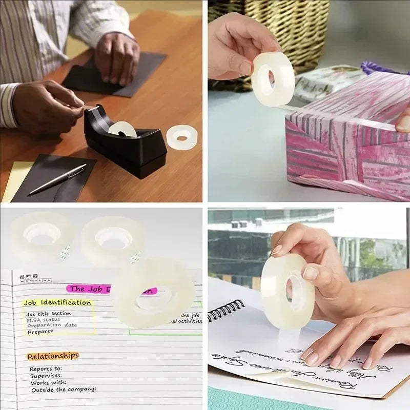 12/6/3/1rolls Transparent Tape Refills Wrapping Tape Roll 0.8cm 1.2cm 1.8cm High-viscosity Adhesive Tapes Home School Supplies