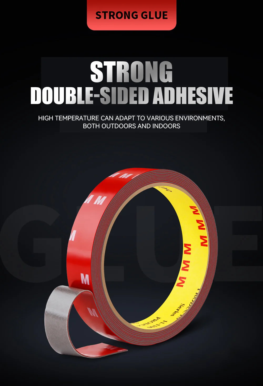 Extra Strong Double Sided Adhesive Tape Waterproof Acrylic Foam Adhesive Tape For Car Home High Temperature Fixing Sticky Tape