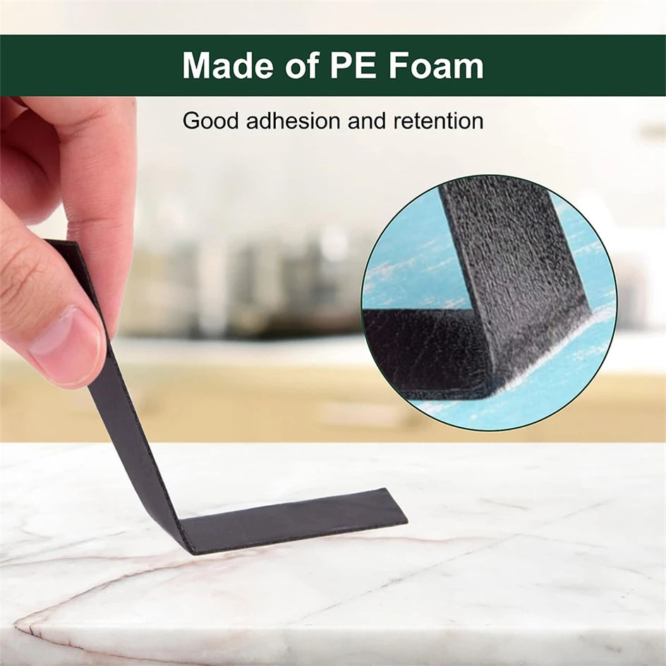 10M Double Sided Foam Tape 8-50cm Width Black PE Sponge Ultra-strong Self-adhesive Waterproof Heavy Duty Mounting Tape for Decor