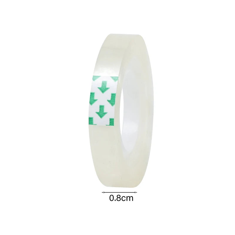 20-1Roll Transparent Adhesive Tape 0.8cm 1.2cm 1.8cm Width Strong Clear Sealing Tape for Office School Home Packaging Stationery