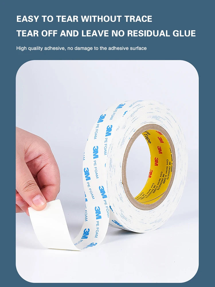 3M 10-50mm 3m White Foam Double-Sided Adhesive Strong Non-Trace Foam Tape High Temperature Resistant Double Sided Adhesive Tape