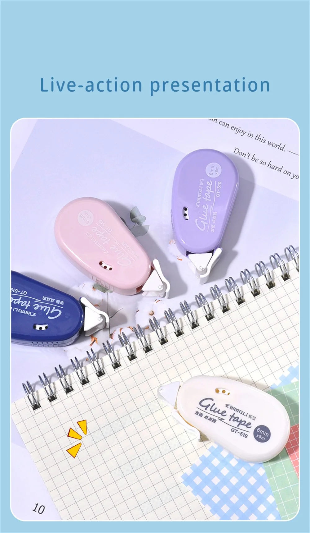 2/1Pcs 6m*6mm Double Sided Adhesive Dots Glue Tape DIY Scrapbooking Collage Photo Album School Stationery Supplies Roller Tape