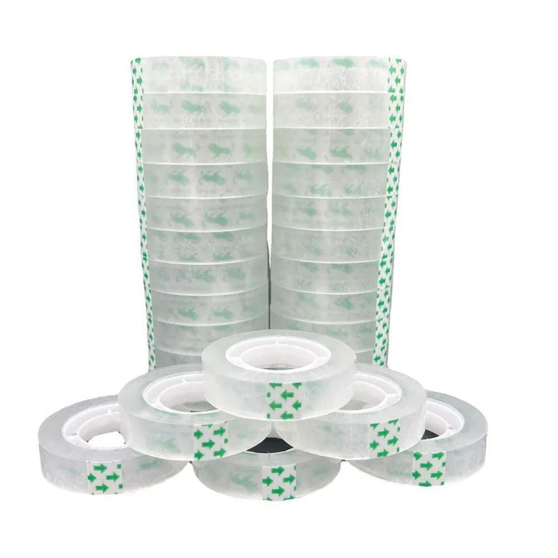 18/12/8mm Transparent Adhesive Tape Pack Tools Stationery Office School Supplies Students Adhesive Tape Packing Present Flower