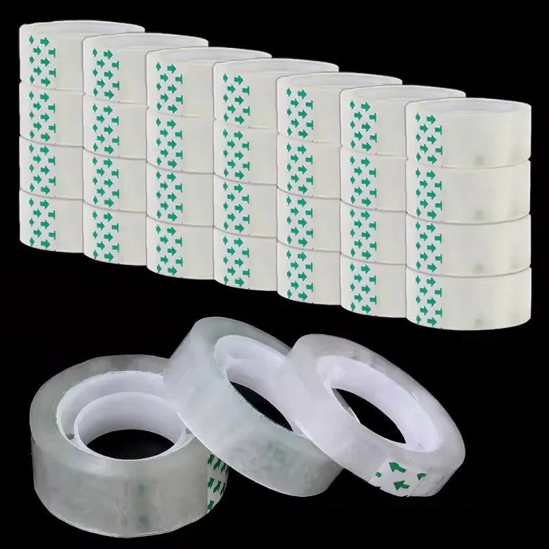 20-1Roll Transparent Adhesive Tape 0.8cm 1.2cm 1.8cm Width Strong Clear Sealing Tape for Office School Home Packaging Stationery