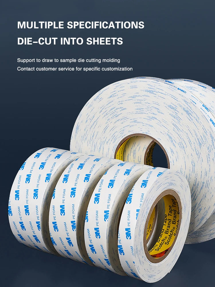 3M 10-50mm 3m White Foam Double-Sided Adhesive Strong Non-Trace Foam Tape High Temperature Resistant Double Sided Adhesive Tape