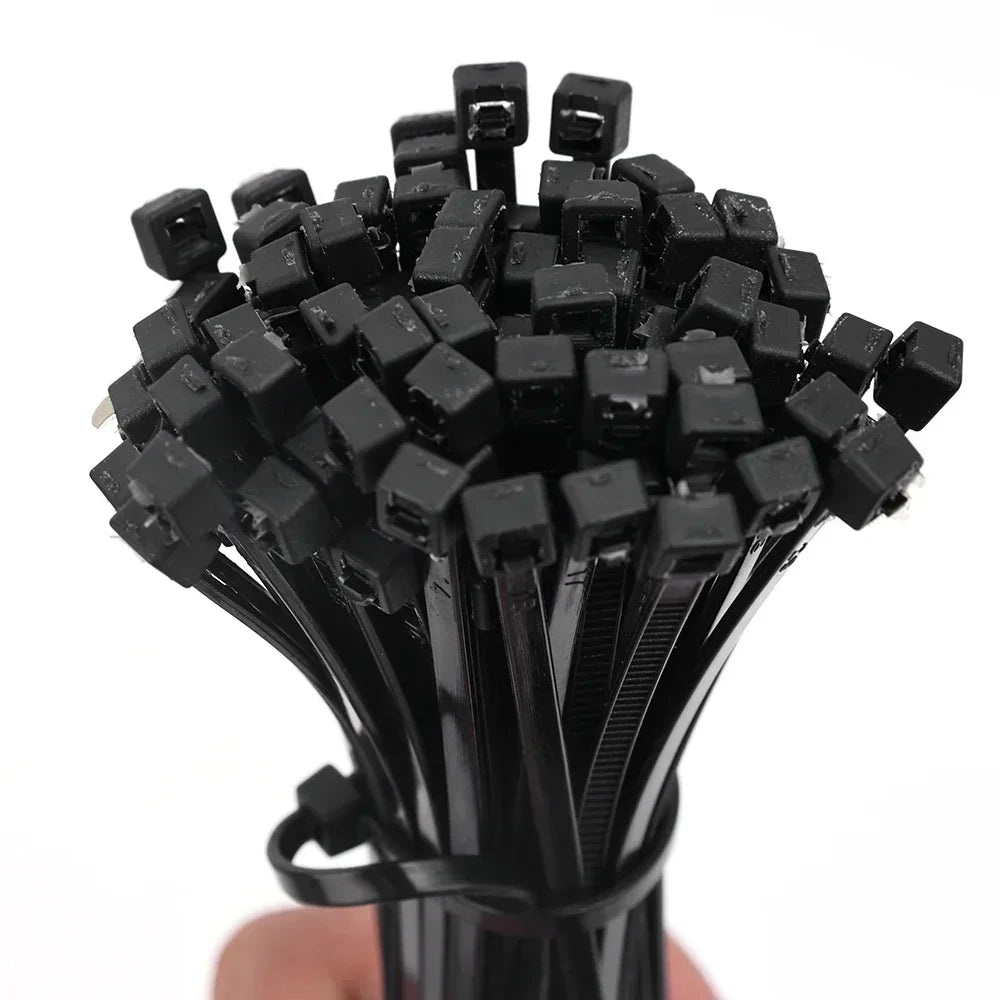 1000/100Pcs Wholesale Plastic Nylon Cable Ties Self-locking Cord Straps Widen thicken Cables Fastening Loop Wire Zip Tie