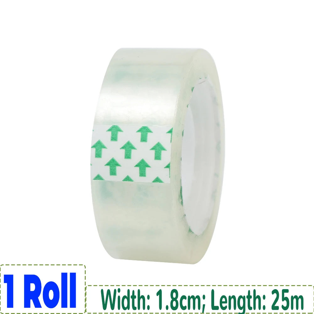 12/6/3/1rolls Transparent Tape Refills Wrapping Tape Roll 0.8cm 1.2cm 1.8cm High-viscosity Adhesive Tapes Home School Supplies