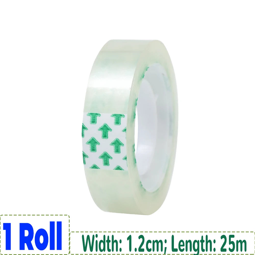 12/6/3/1rolls Transparent Tape Refills Wrapping Tape Roll 0.8cm 1.2cm 1.8cm High-viscosity Adhesive Tapes Home School Supplies