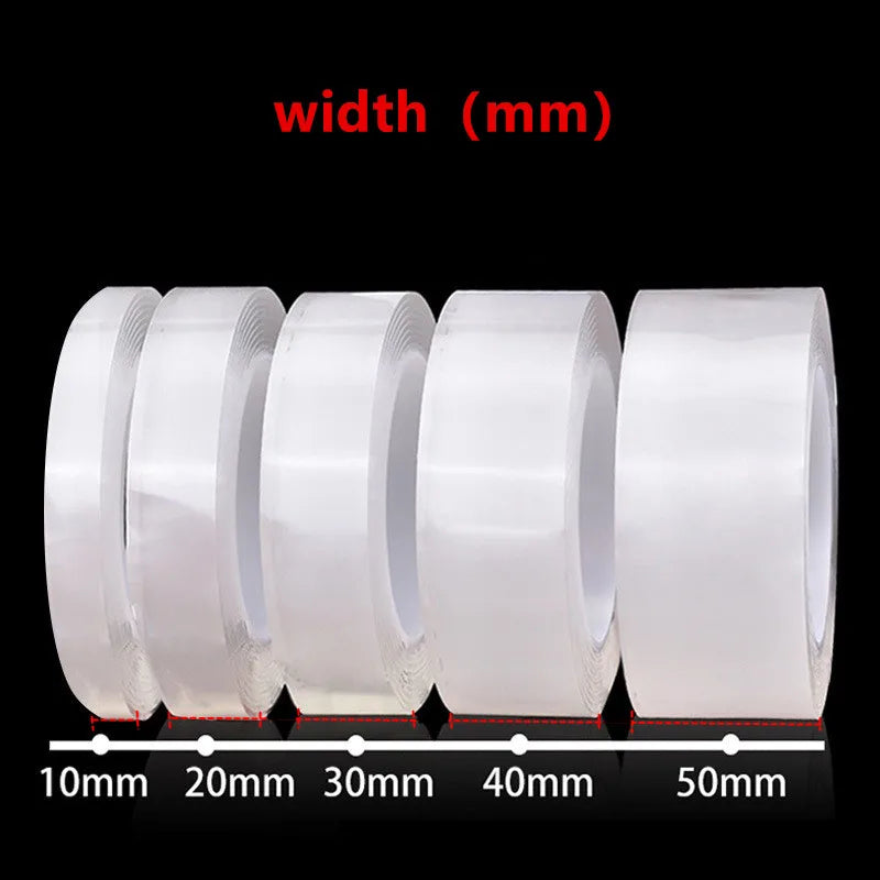 Double Side Tape Feature Waterproof Reusable Adhesive Transparent Glue Stickers Suit for Home Bathroom Decoration 1/2/3/5 Meters