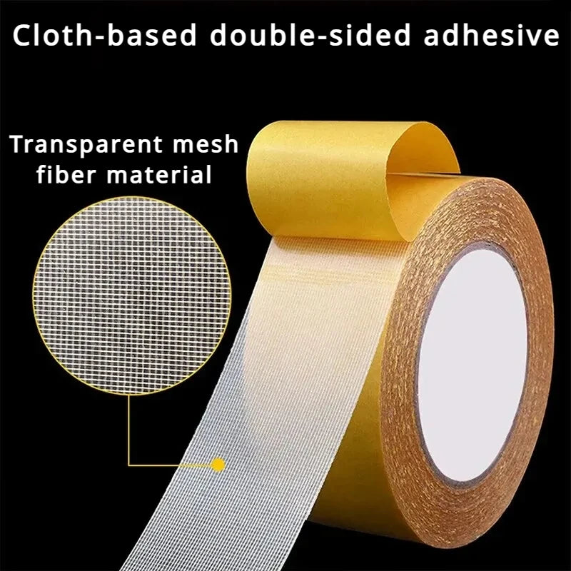 20M/10M Double Sided Tape Super Strong Seamless Fabric Tape Transparent Tape Multi-purpose Carpet Tape Double-sided Cloth Tape