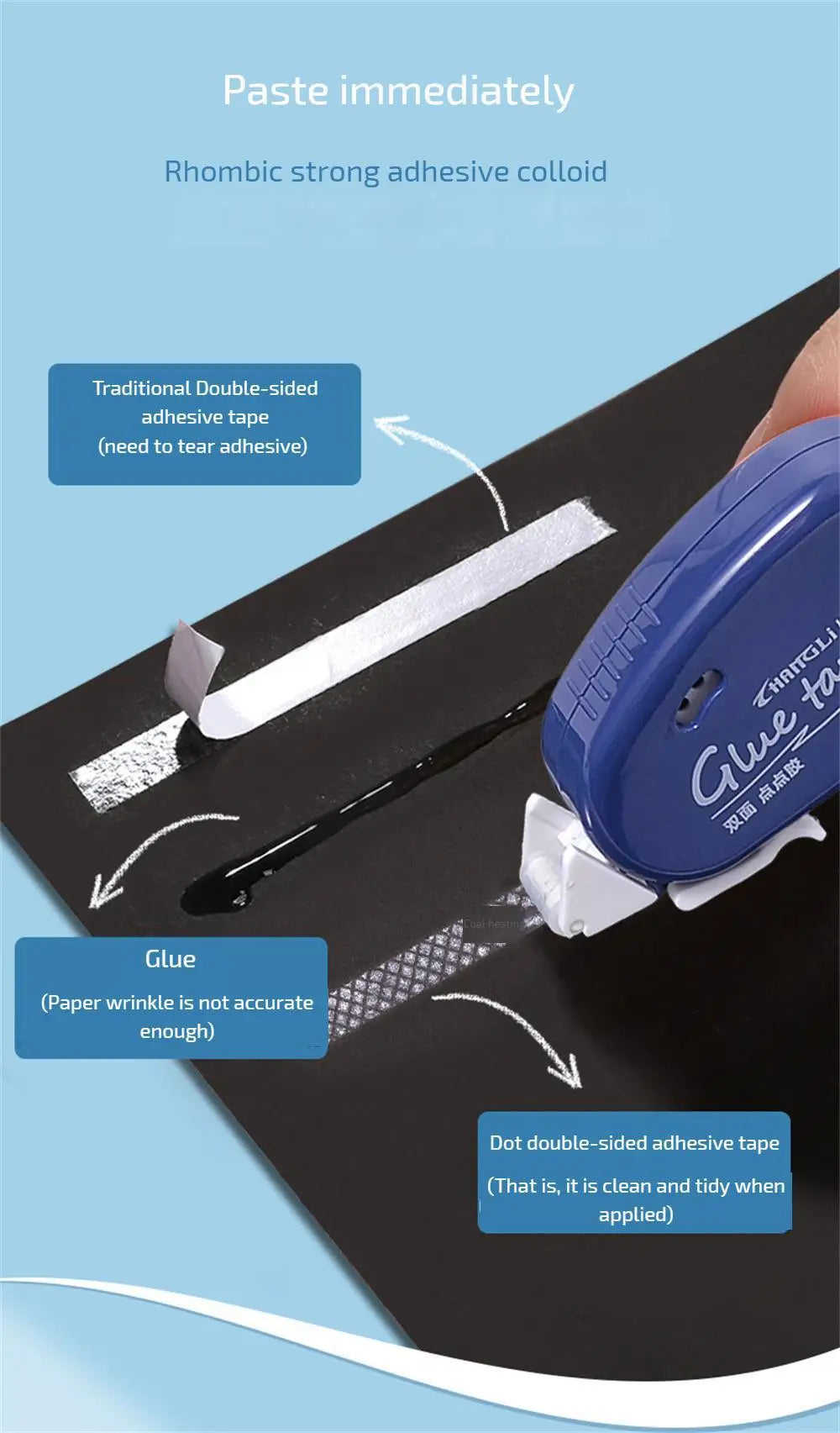 2/1Pcs 6m*6mm Double Sided Adhesive Dots Glue Tape DIY Scrapbooking Collage Photo Album School Stationery Supplies Roller Tape