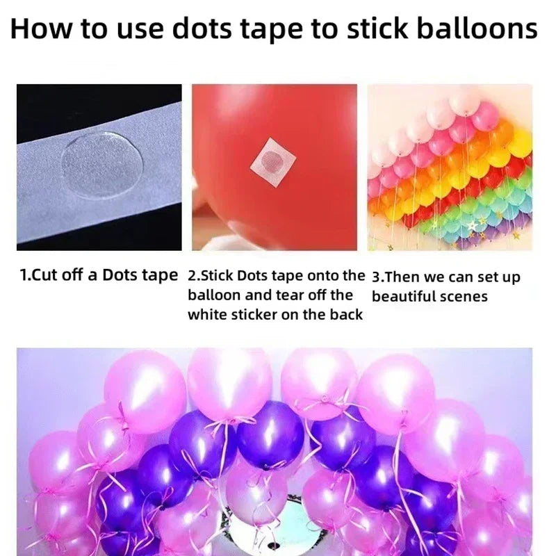100-2000pcs Double-sided Adhesive Dots Transparent Removable Balloon Adhesive Tape Glue for DIY Wedding Birthday Party Decor