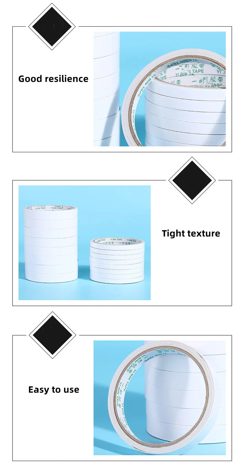8M Double Sided Tape Double Sided Tape White Strong Ultra-thin High-adhesive Cotton Double-sided Tape Super Strong Paper Tape
