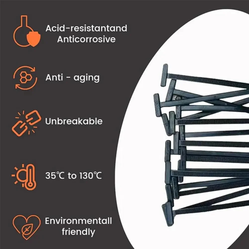 500/10 Pcs Nylon Universal Cable Tie Buckle Heavy Duty Self-Locking Nylon Zip Ties Holder Multipurpose Plastic Cable Ties Tool
