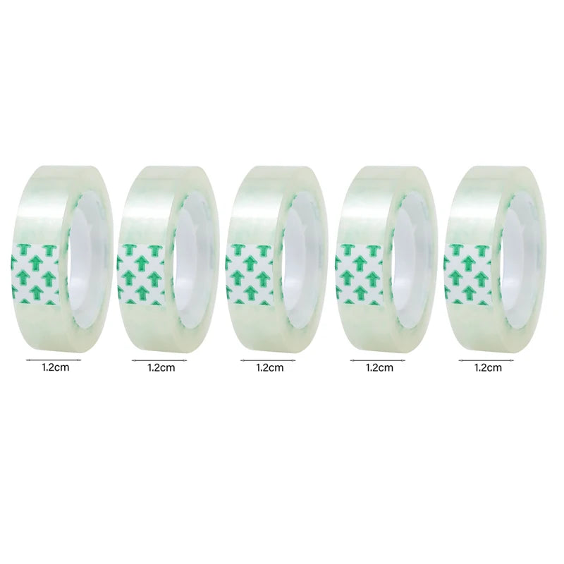 20-1Roll Transparent Adhesive Tape 0.8cm 1.2cm 1.8cm Width Strong Clear Sealing Tape for Office School Home Packaging Stationery