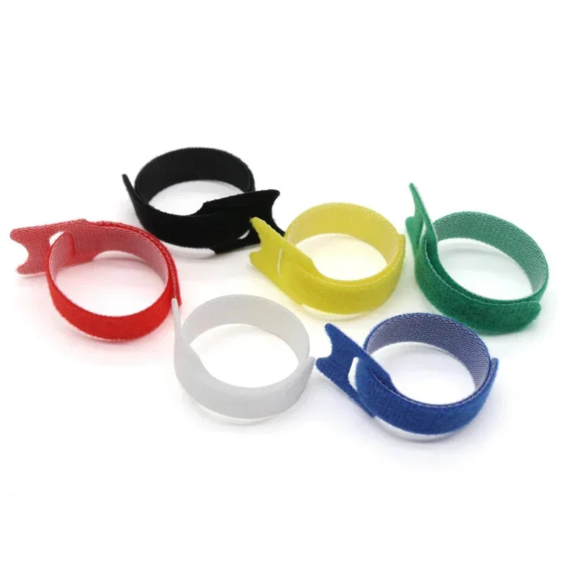 Releasable Cable Ties Wire Organizer Black 15 20 25 30cm Nylon Hook Loop Straps Wrap Zip Bundle Bandage Tie Plastics Fastening