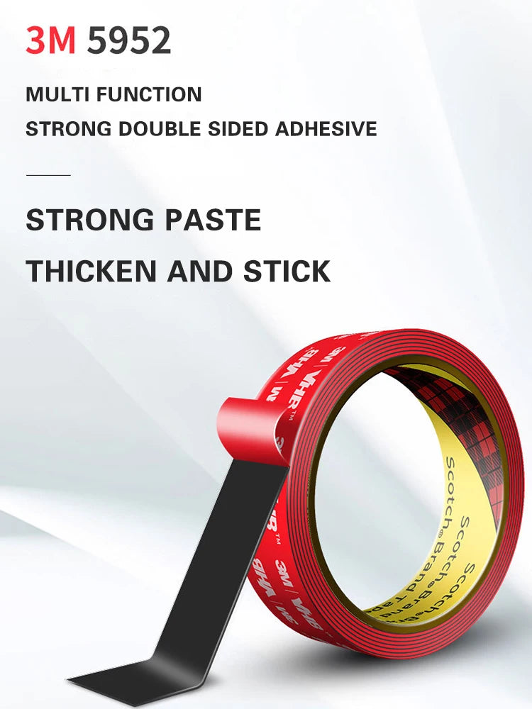 3M Double-Sided Tape 5952 Strong Foam Tape Waterproof Non-Trace Black High-Viscosity Double-Sided Tape for Cars Household