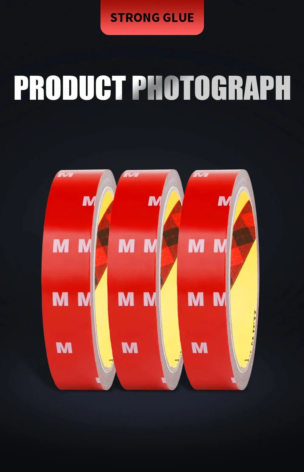 3Meters Extra Strong Double Sided Tape Adhesive 0.8mm Thick For Car Industry Special High Viscosity Mounting Fixing Sticky Tape
