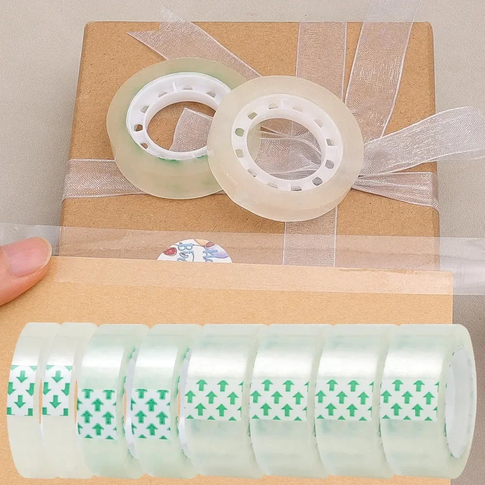 12/6/3/1rolls Transparent Tape Refills Wrapping Tape Roll 0.8cm 1.2cm 1.8cm High-viscosity Adhesive Tapes Home School Supplies