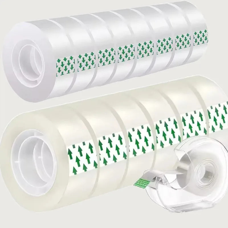 20-1Roll Transparent Adhesive Tape 0.8cm 1.2cm 1.8cm Width Strong Clear Sealing Tape for Office School Home Packaging Stationery