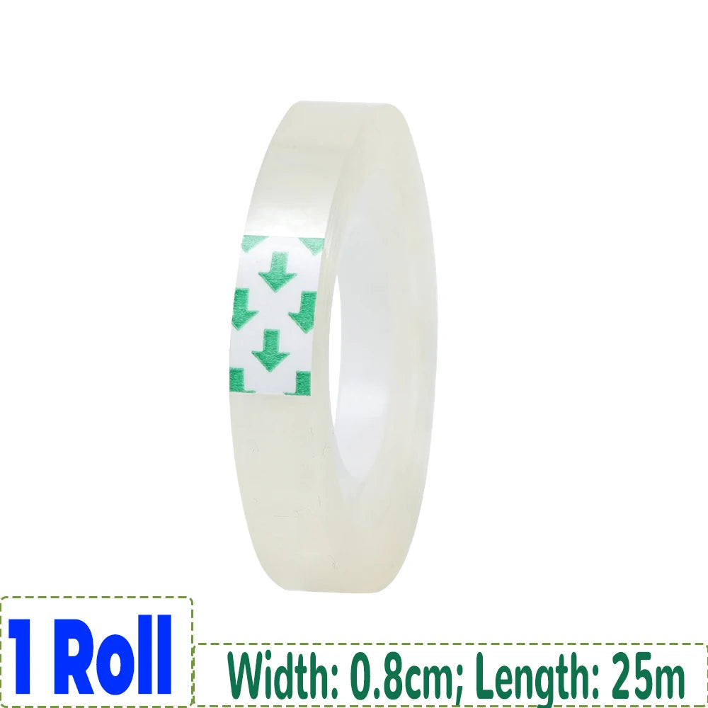 12/6/3/1rolls Transparent Tape Refills Wrapping Tape Roll 0.8cm 1.2cm 1.8cm High-viscosity Adhesive Tapes Home School Supplies