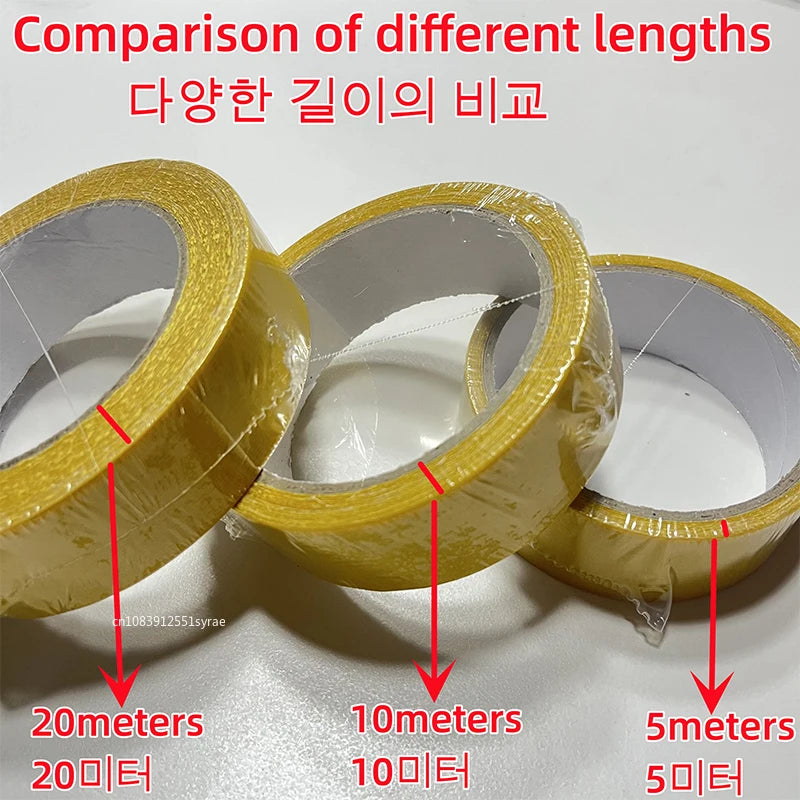 1Roll  Double Sided Tape High Viscosity Grid Fiber Transparent Double Sided Tape Sticky Waterproof  Adhesive Fiber Mesh Tapes