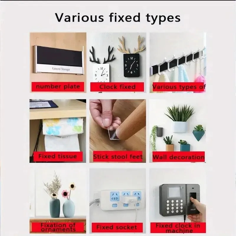 3PCS Reusable Traceless Strong Sticky Adhesive Mesh Nano Tape, Washable Clear Mounting For Paste Items In Home Office Car