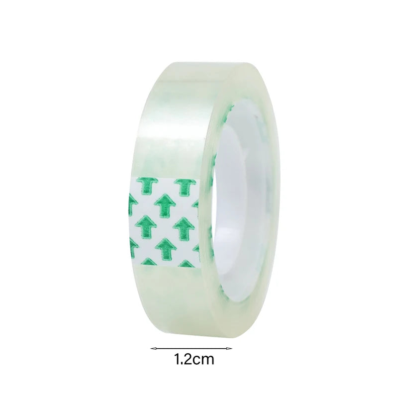20-1Roll Transparent Adhesive Tape 0.8cm 1.2cm 1.8cm Width Strong Clear Sealing Tape for Office School Home Packaging Stationery