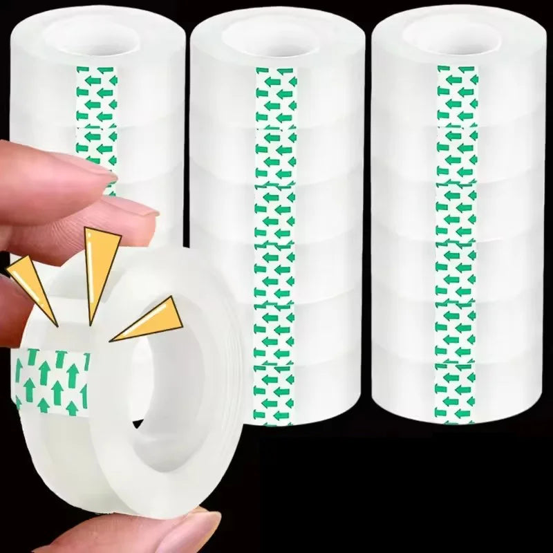 20-1Roll Transparent Adhesive Tape 0.8cm 1.2cm 1.8cm Width Strong Clear Sealing Tape for Office School Home Packaging Stationery