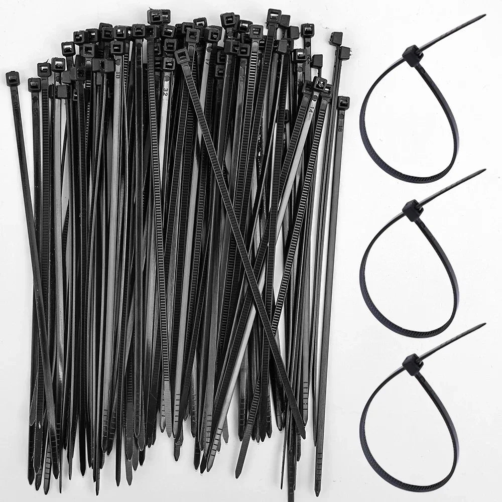 1000/100Pcs Wholesale Plastic Nylon Cable Ties Self-locking Cord Straps Widen thicken Cables Fastening Loop Wire Zip Tie