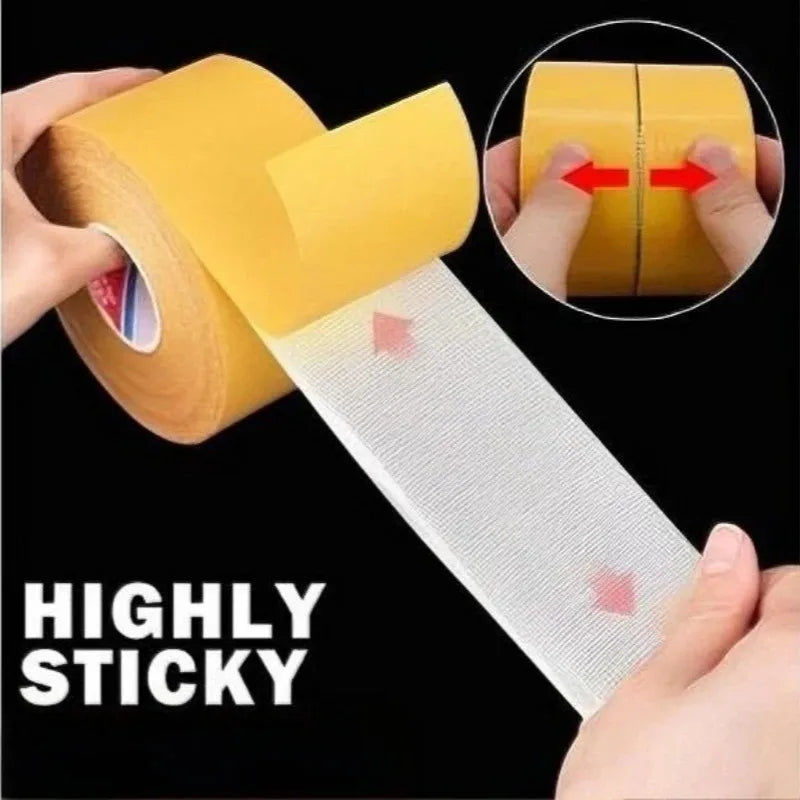 5/10/20m Double Sided Tape Strong Traceless Adhesive Waterproof Fixation Mat Carpet Tape Translucent Mesh High Viscosity Tapes