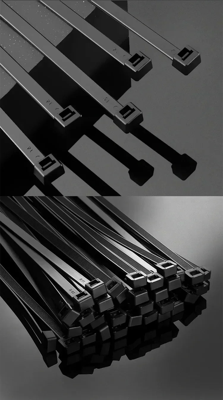 Heavy Duty Nylon Cable Ties 5x200/300/500mm, Self-Locking Flame Retardant Zip Ties for Electrical Panel Industrial Use