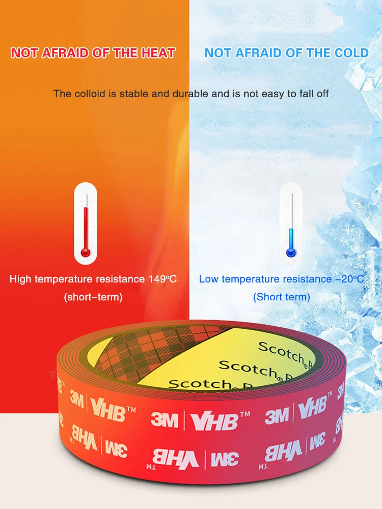 3M Double-Sided Tape 5952 Strong Foam Tape Waterproof Non-Trace Black High-Viscosity Double-Sided Tape for Cars Household