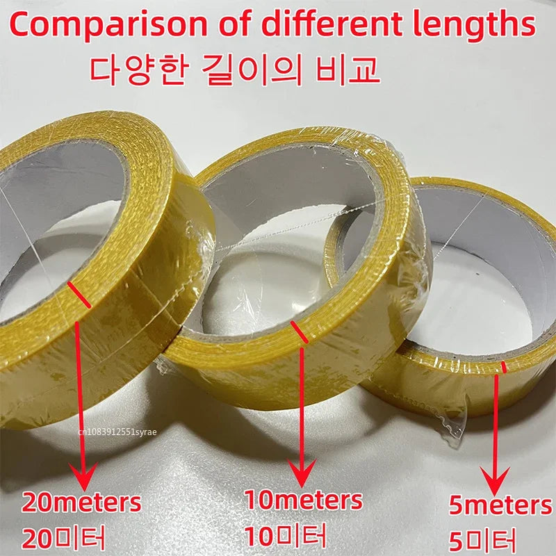 5/10/20m Double Sided Tape Strong Traceless Adhesive Waterproof Fixation Mat Carpet Tape Translucent Mesh High Viscosity Tapes