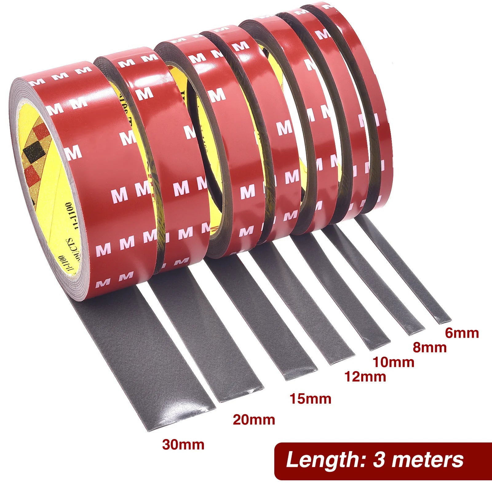 3Meters Double Sided Adhesive Tape Extra Strong 0.8mm Thick High Viscosity For Car Special Mounting Fixing Tear Off No Residue