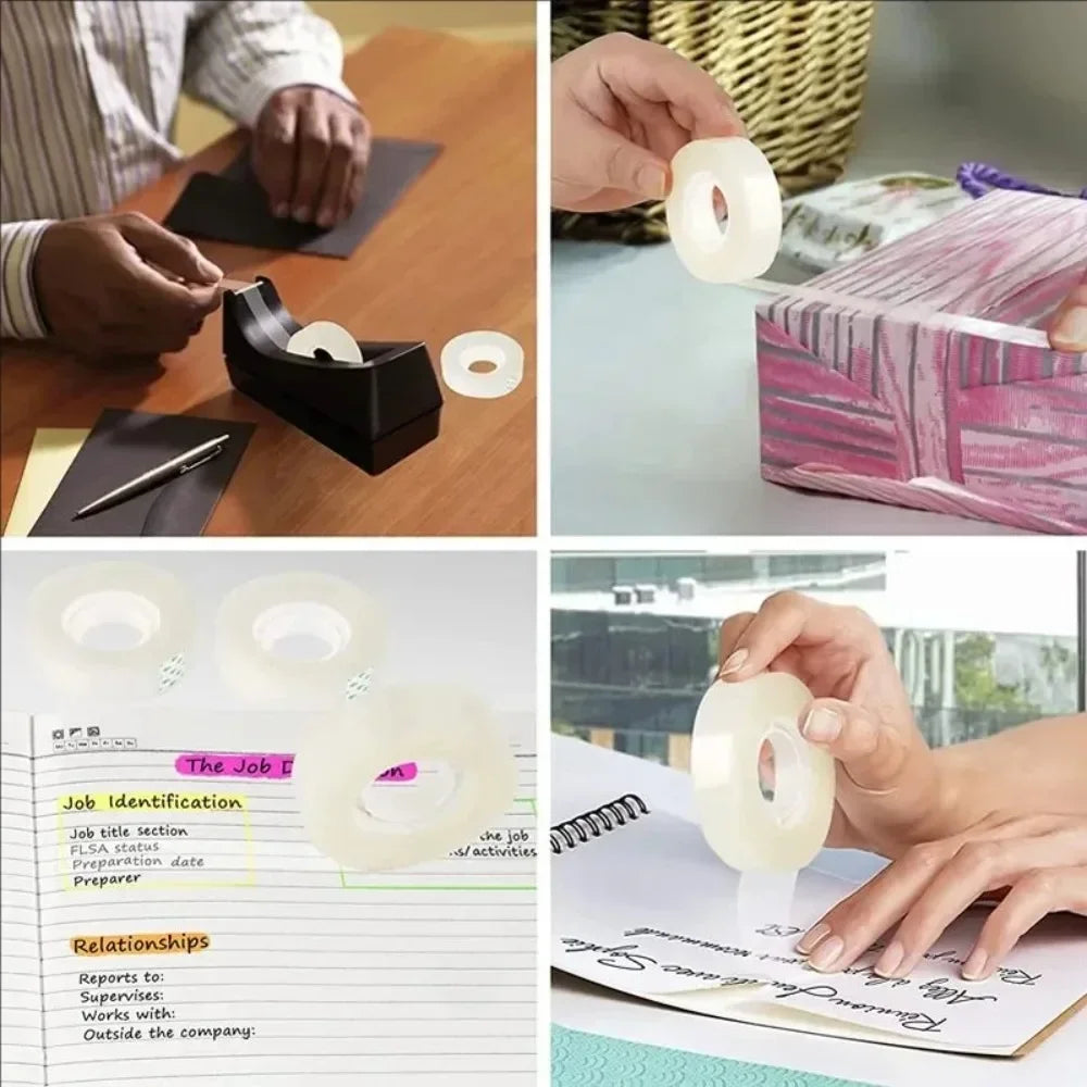 12/6/3/1rolls Transparent Tape Refills Wrapping Tape Roll 0.8cm 1.2cm 1.8cm High-viscosity Adhesive Tapes Home School Supplies