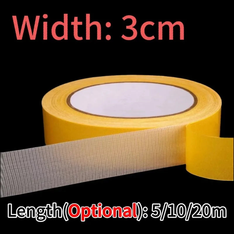 5/10/20m Double Sided Tape Strong Traceless Adhesive Waterproof Fixation Mat Carpet Tape Translucent Mesh High Viscosity Tapes