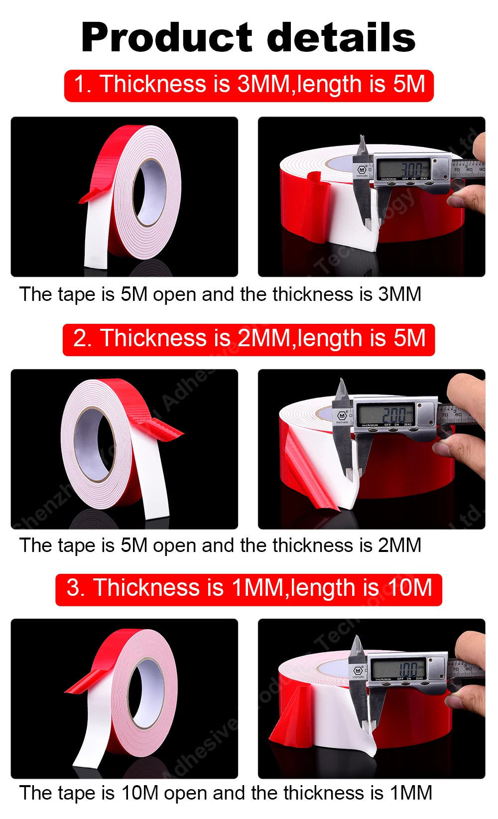 Super Strong Double side Adhesive foam Tape for Mounting Fixing Pad Sticky Elasticity Soft Temperature Resistant PE Sponge Tape