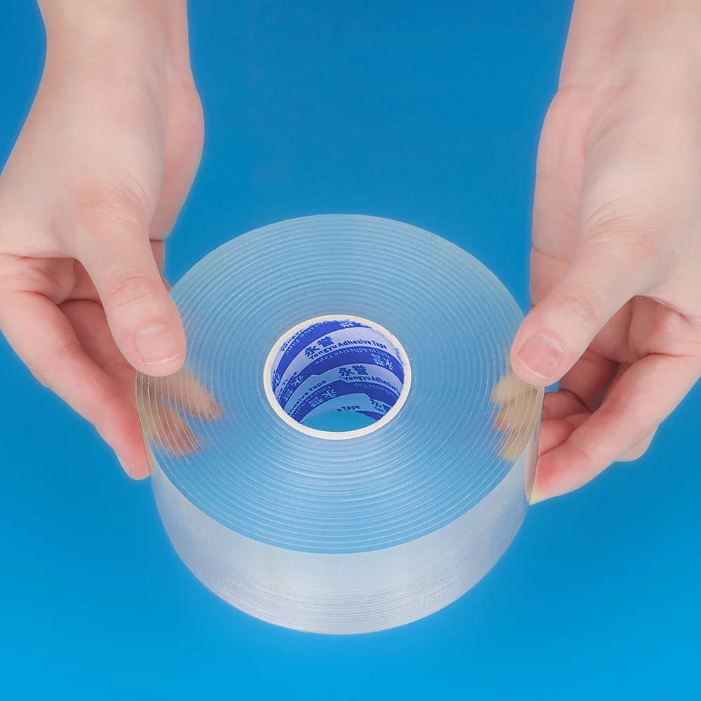 Nano Tape Single Sided Tape Transparent Reusable Waterproof Adhesive Tapes Cleanable Kitchen Bathroom Supplies Tapes