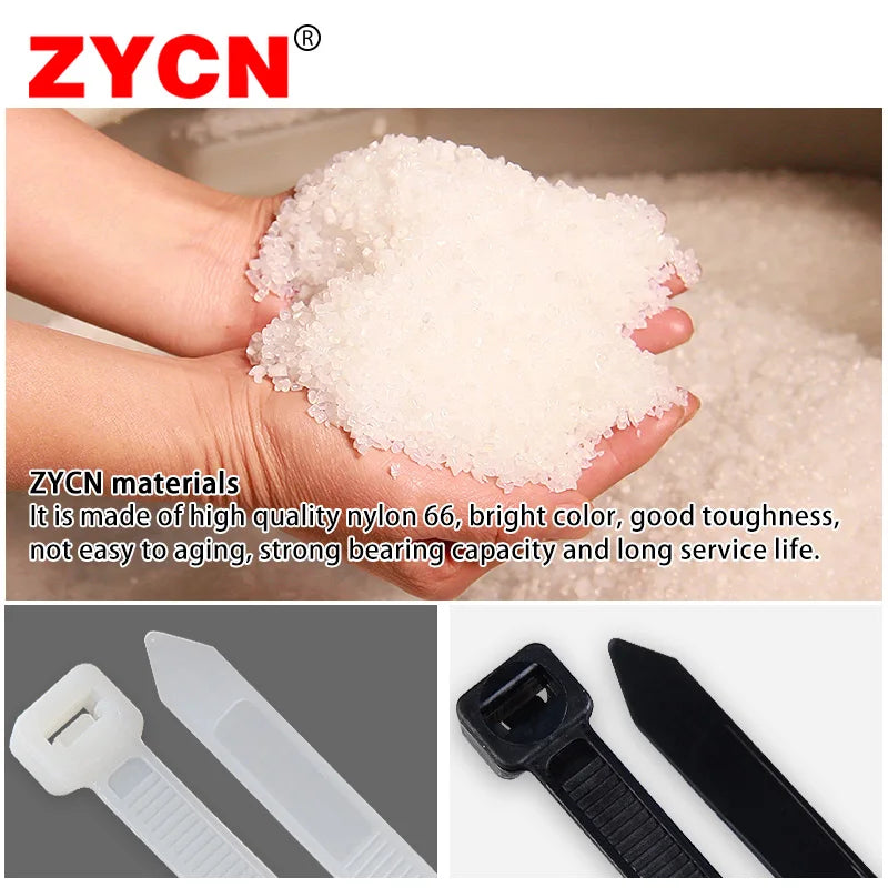 500/200/100Pcs Plastic Nylon Cable Ties Self-locking 1.9/2.7mm Cord Straps Adjustable Fastening Loop Home Office Wire Zip Garden